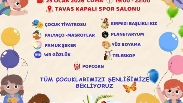 Tavas’ta Yarıyıl Tatili İçin Eğlenceli Çocuk Şenliği Düzenleniyor