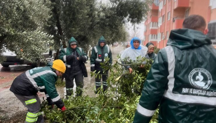Pamukkale Belediyesi Ekiplerinden Fırtına ve Sağanak Yağışa Hızlı Müdahale
