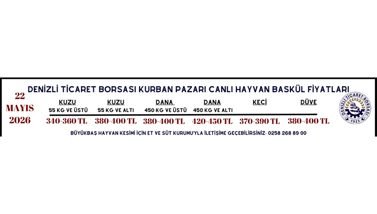 Resmi Reklam – DTB Kurban Fiyatları – 22 Mayıs 2026
