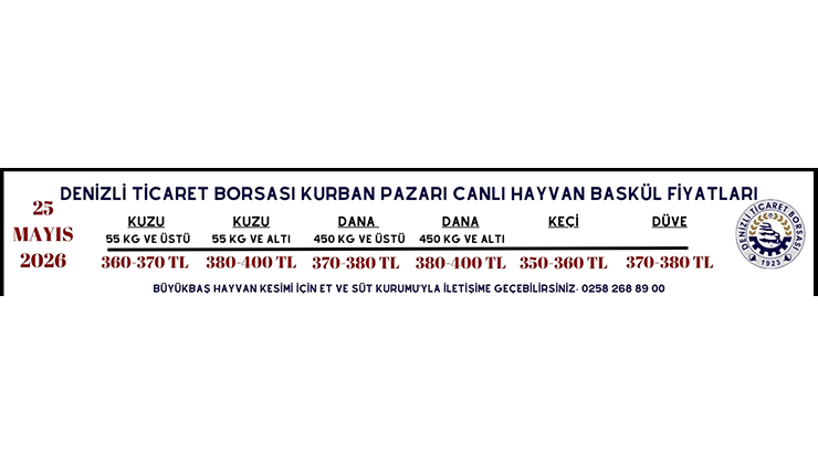 Resmi Reklam – DTB Kurban Fiyatları – 25 Mayıs 2026