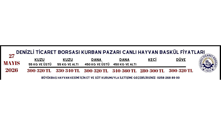 Resmi Reklam – DTB Kurban Fiyatları – 27 Mayıs 2026