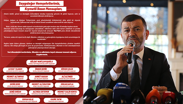 Bülent Nuri Çavuşoğlu ve 14 Belediye Başkanından Ortak “Yeni Parti” Deklarasyonu!