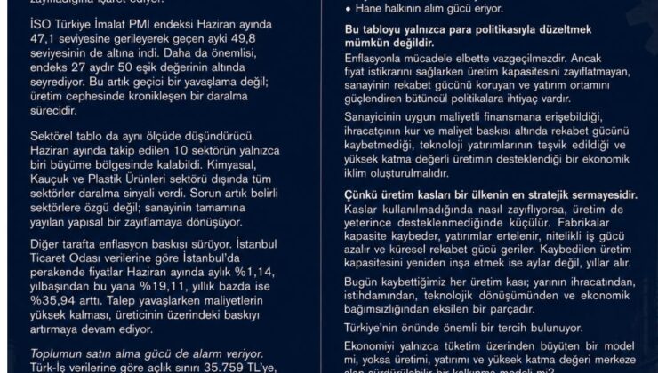 Üretim Kaslarımızı Kaybediyoruz…