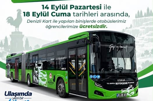 Denizli Büyükşehir Otobüsleri Öğrenciler İçin İlk Hafta Ücretsiz