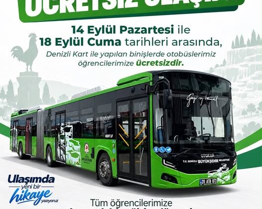 Denizli Büyükşehir Otobüsleri Öğrenciler İçin İlk Hafta Ücretsiz